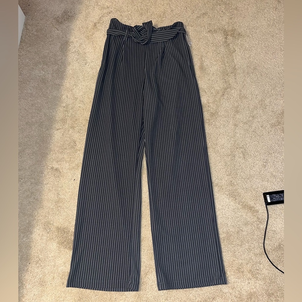 White and Gray Boot Cut Flare Pants